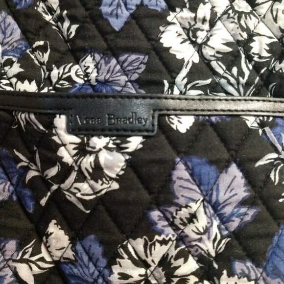 Large Vera Bradley Floral Tote - Blue/Lavender/Black/Gray 18" x 14" x 6-1/2" - Picture 5 of 11